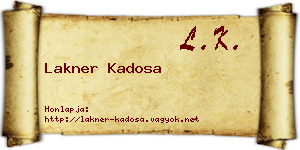Lakner Kadosa névjegykártya